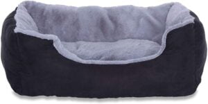 lionto Cama perros cojín perros cesta perros con cojín tamaño (S) 50x37 cm gris/negro