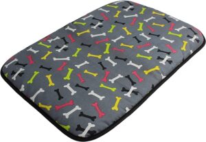 Acomoda Textil - Cama para Perros de Tela, Cama Perros Antideslizante y Lavable. Colchoneta Mascotas para Transportín y Hogar. (120x80, Huesos)