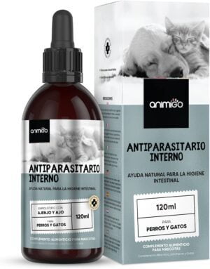 Desparasitante y Antiparasitario Perros y Gatos Interno 120 ml - Antiparasitario Natural de Parásitos Internos con Ajenjo y Tomillo para Gusanos Intestinales, Anquilostomas y la Higiene Intestinal