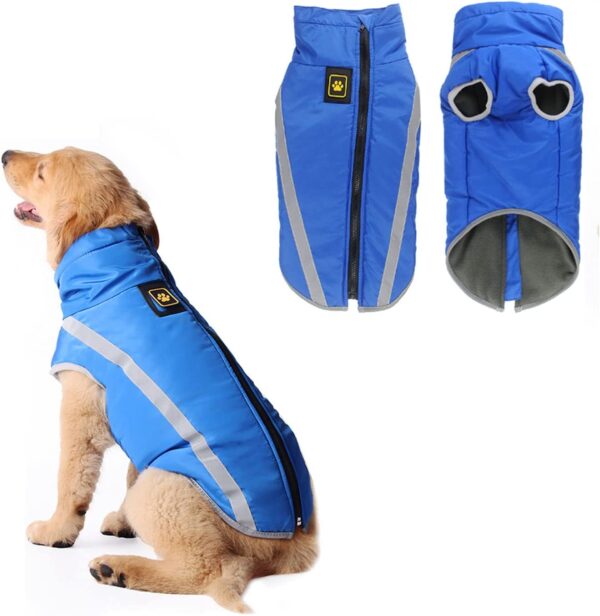 Chaqueta de Invierno para Perros, Chaqueta Cálida para Perros Medianos y Grandes, Ropa Impermeable de Lana Reflectante para Cachorros, para Labradores, Bulldogs y Samoyedos - Image 2